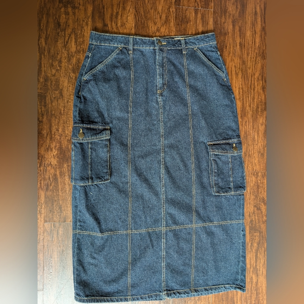 Cotton On Women's Denim Cargo Skirt